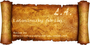 Latosinszky Adrián névjegykártya