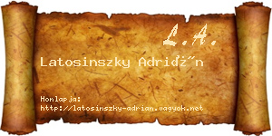 Latosinszky Adrián névjegykártya